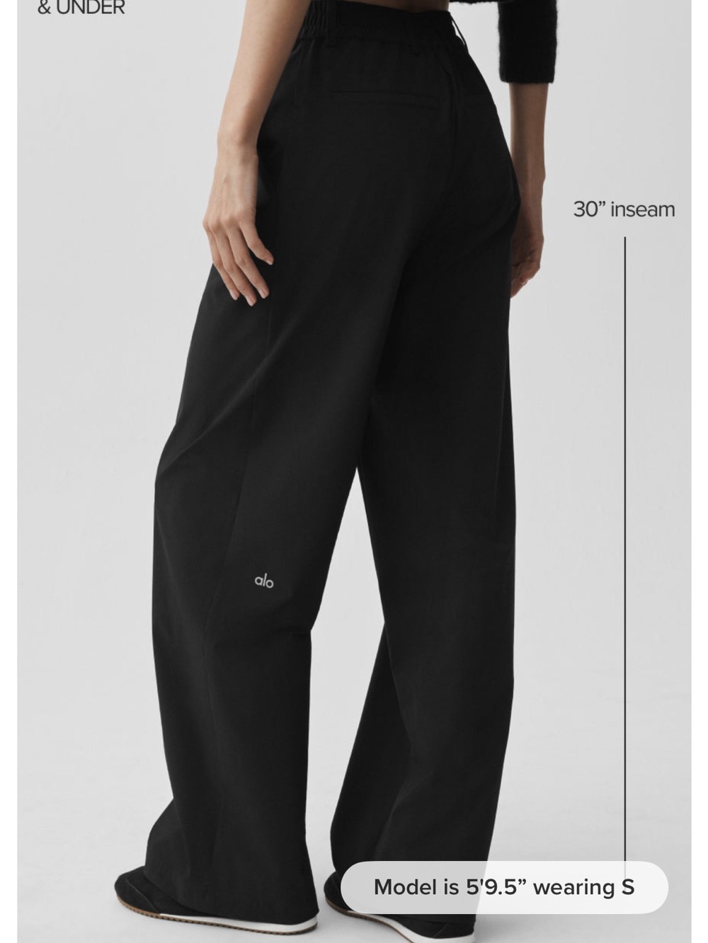 ALO Yoga Black High-Waist Pursuit Trouser (regular)
